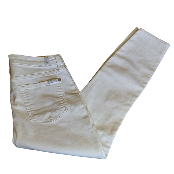7 For All Mankind White Ankle Cropped Jeans - Picture 5 of 11